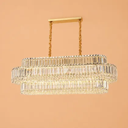 Coloss-Candelabru Oval Elegant cristale cu 12 Becuri