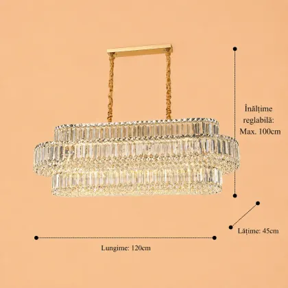 Coloss-Candelabru Oval Elegant cristale cu 12 Becuri