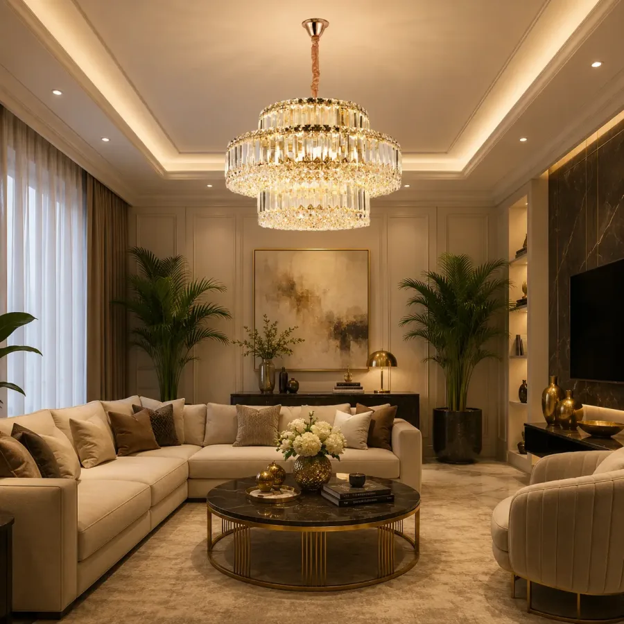 Coloss-Candelabru Elegant cristale cu 8 Becuri