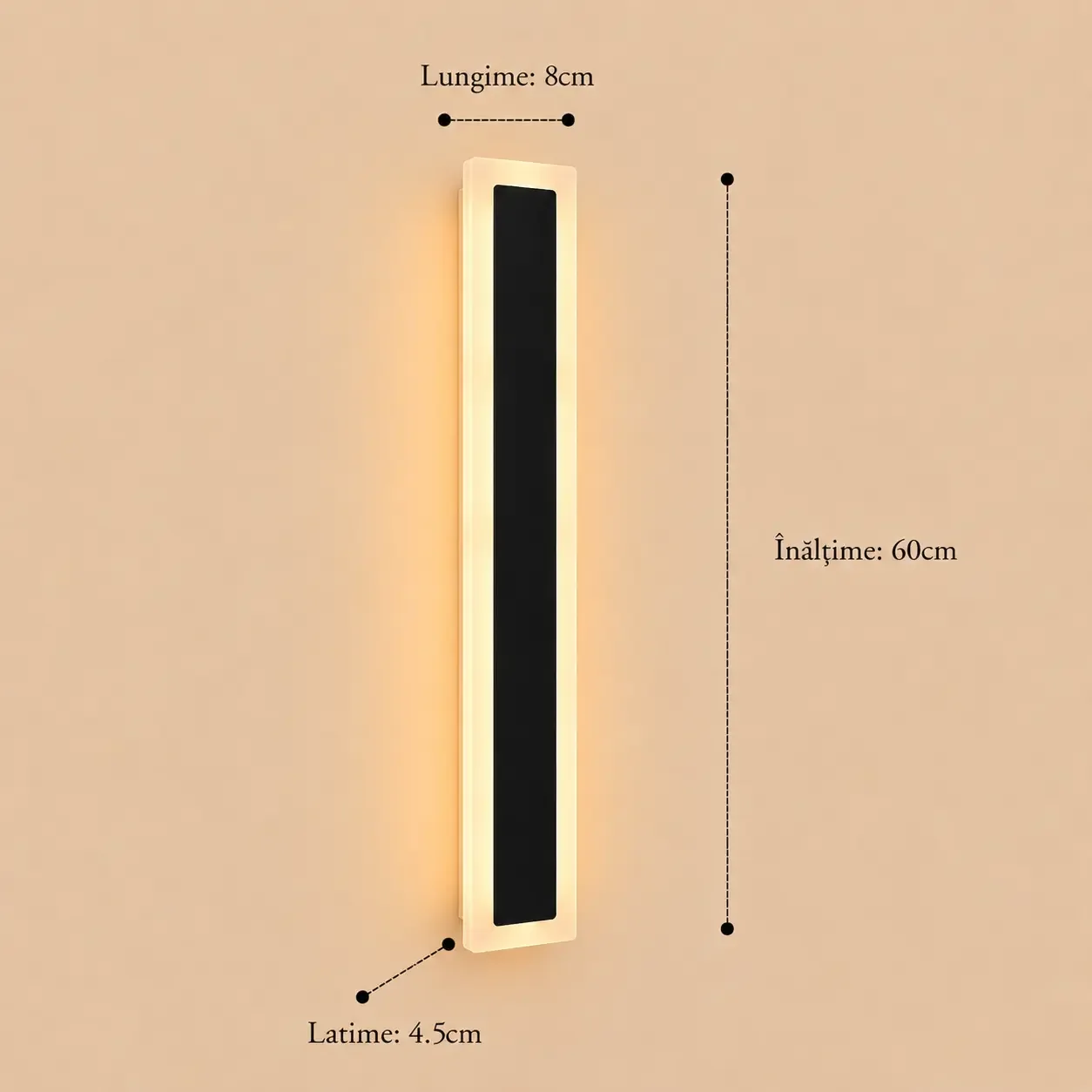 Dion-aplica led de exterior 60cm neagra