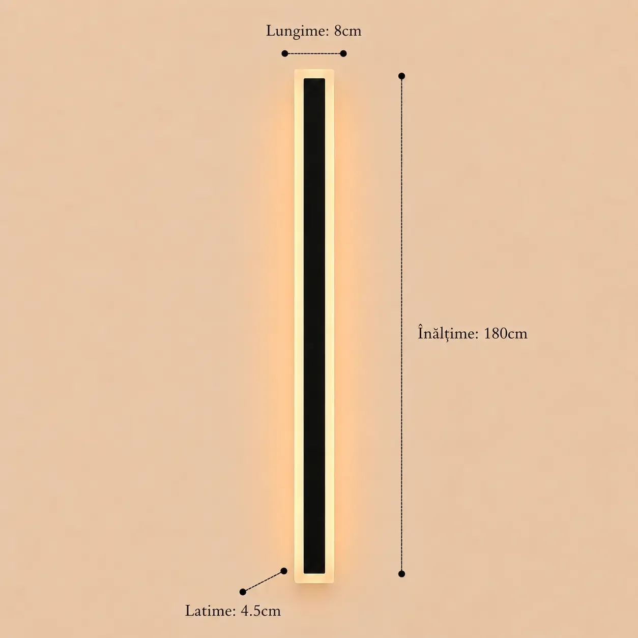 Dion-aplica led de exterior 180cm neagra