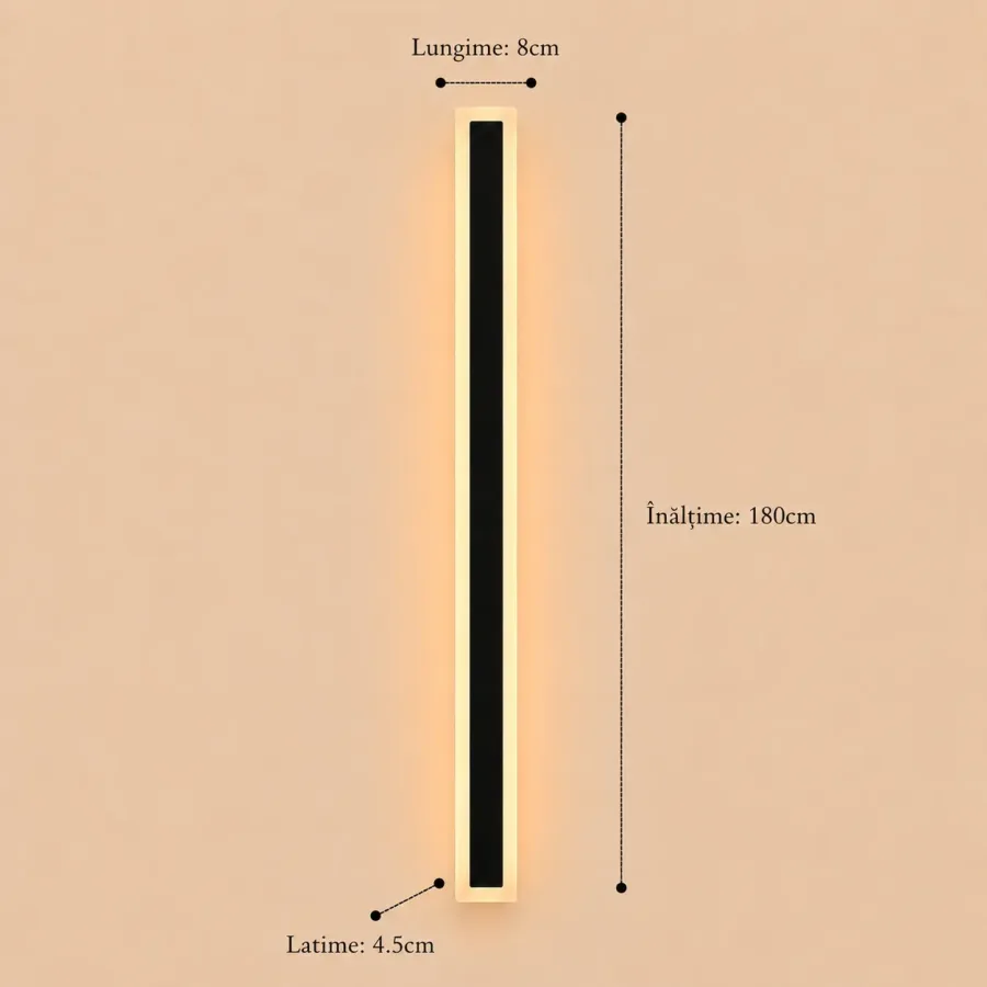 Dion-aplica led de exterior 180cm neagra