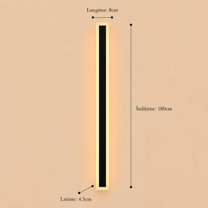 Dion-aplica led de exterior 180cm neagra