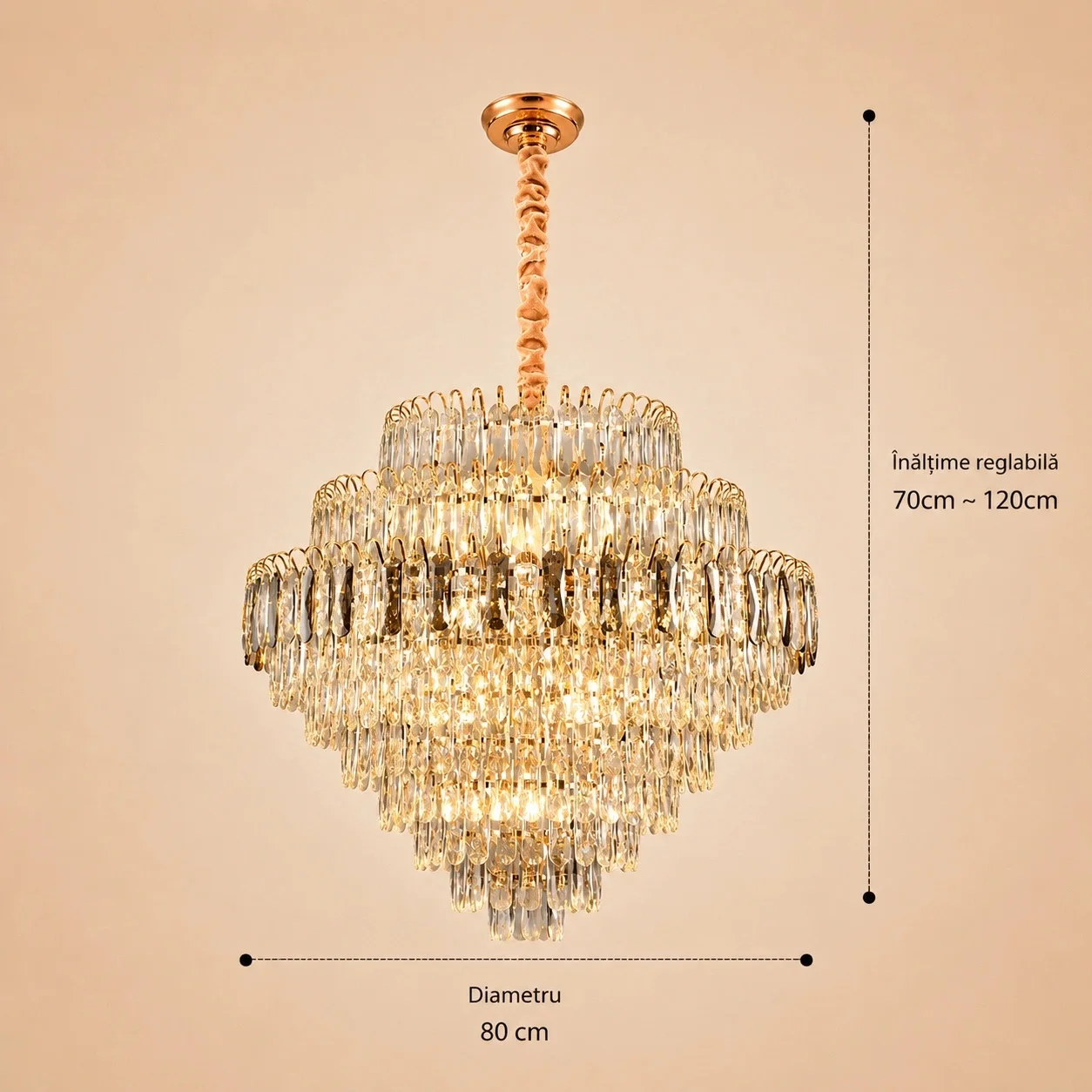 Velmora-Candelabru Diam.80cm cu 24 Becuri