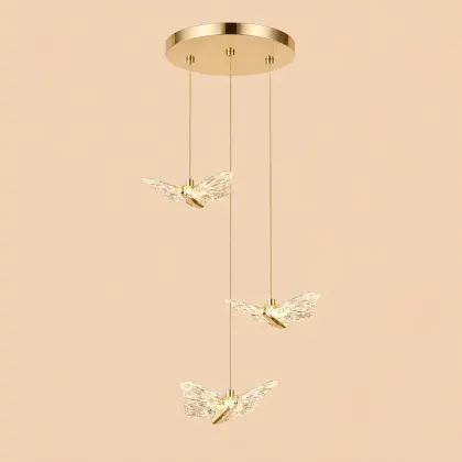 Nature-lustra led cu 3 fluturasi aurii