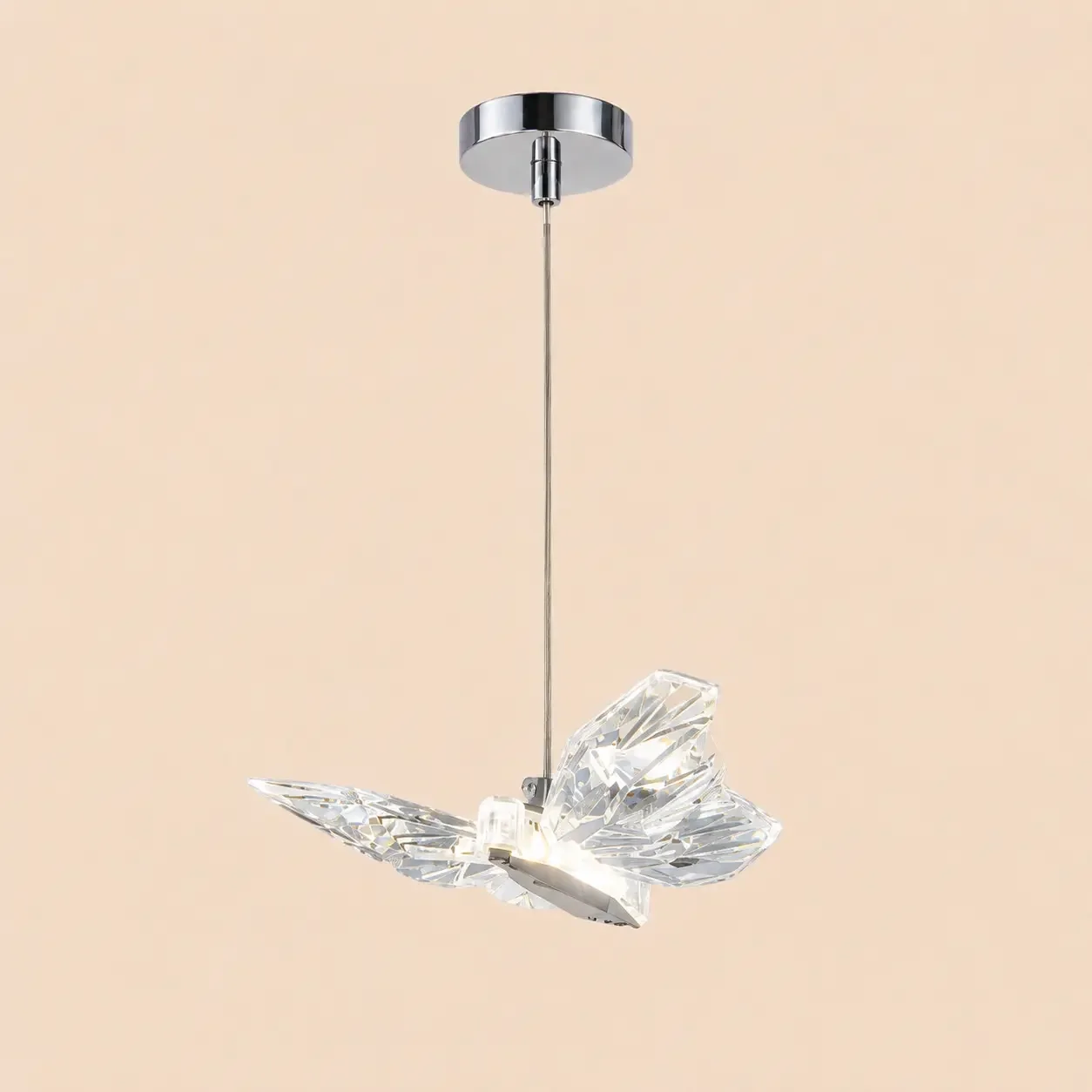 Nature-pendul led cu fluturas argintiu