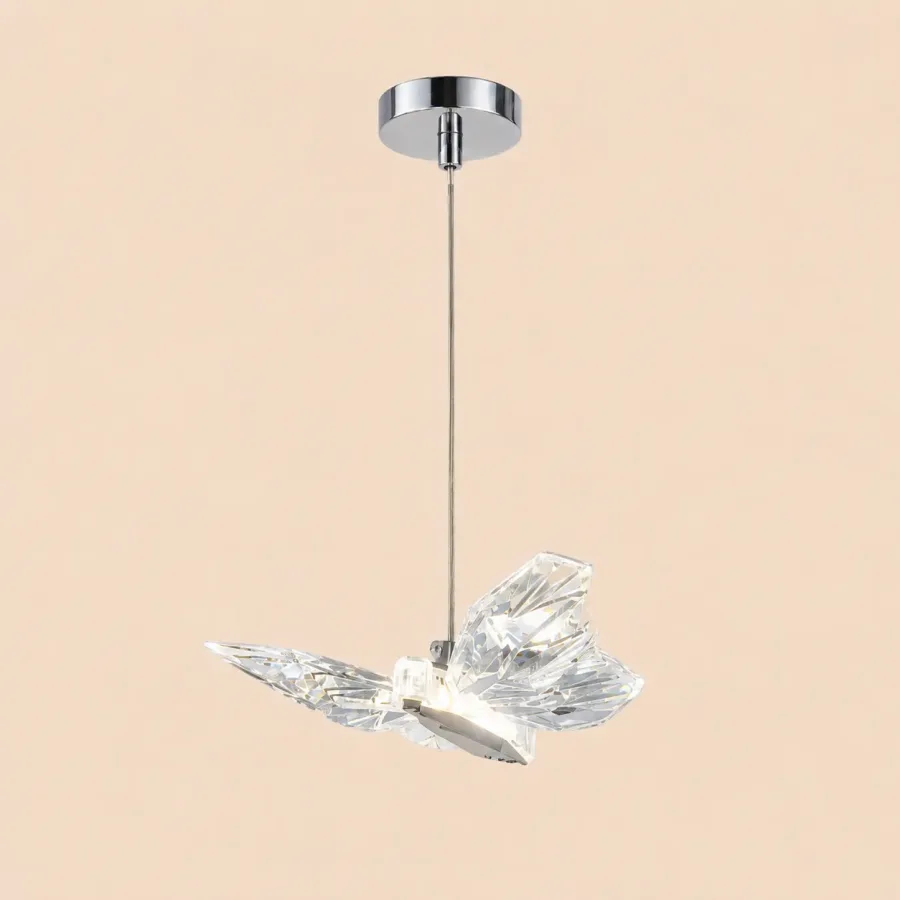 Nature-pendul led cu fluturas argintiu