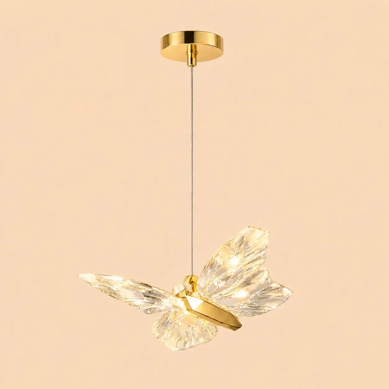Nature-pendul led cu fluturas auriu