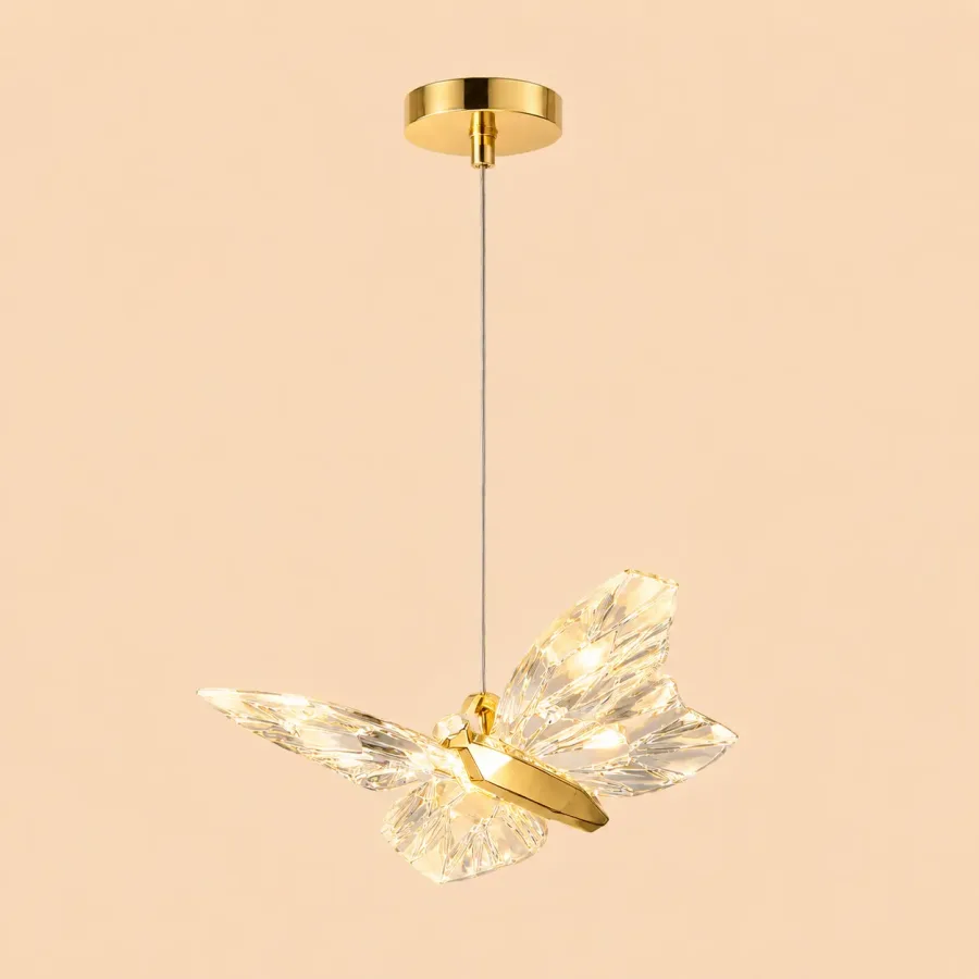 Nature-pendul led cu fluturas auriu