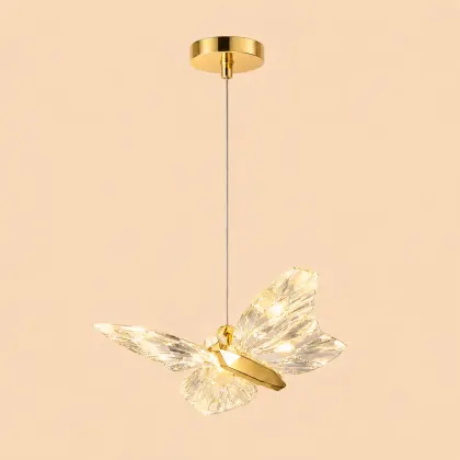 Nature-pendul led cu fluturas auriu