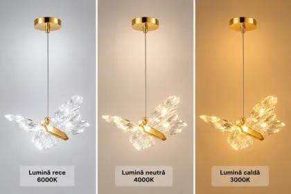 Nature-pendul led cu fluturas auriu