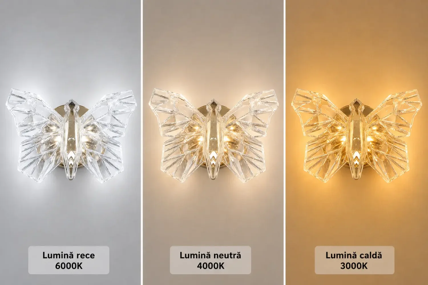 Nature-aplica led cu fluturas auriu