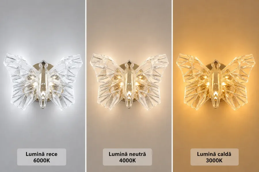Nature-aplica led cu fluturas auriu