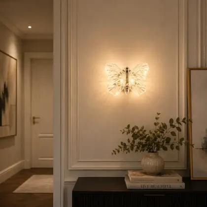 Nature-aplica led cu fluturas argintiu