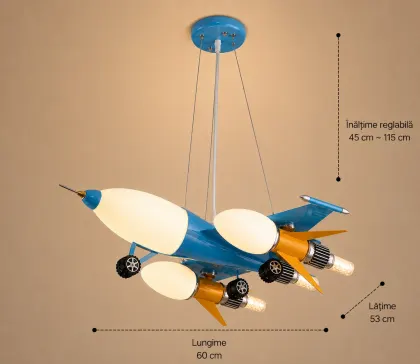 Nova-Lustra avion cu becuri pentru copii