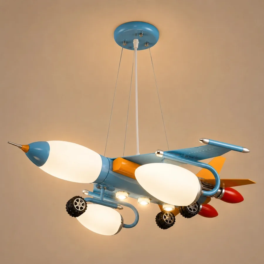 Vega-Lustra avion Led+Becuri pentru copii