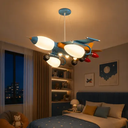 Vega-Lustra avion Led+Becuri pentru copii