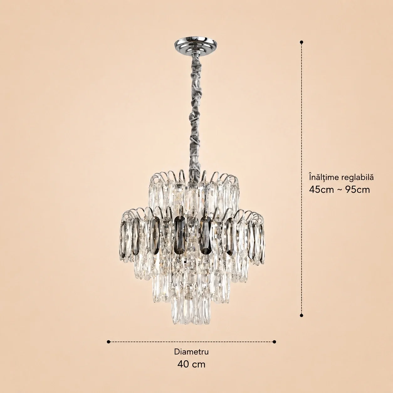 Velmora-Candelabru Diam.40cm cu 7 Becuri