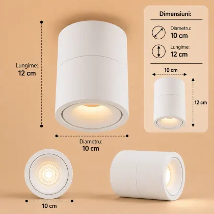 Flexo-Spot Led Aplicat si orientabil lumina calda