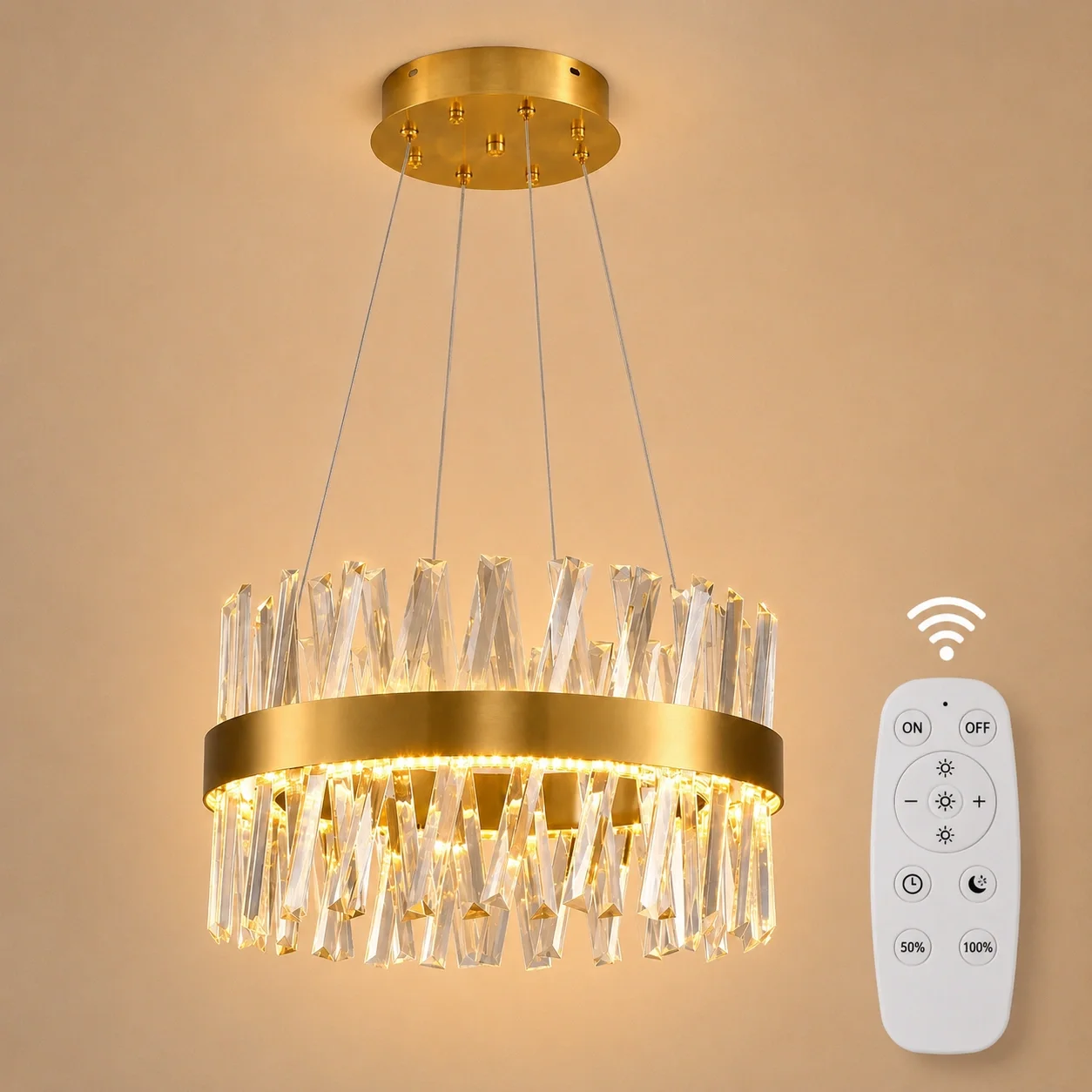 Belanova-lustra led cu cristale diam.40cm