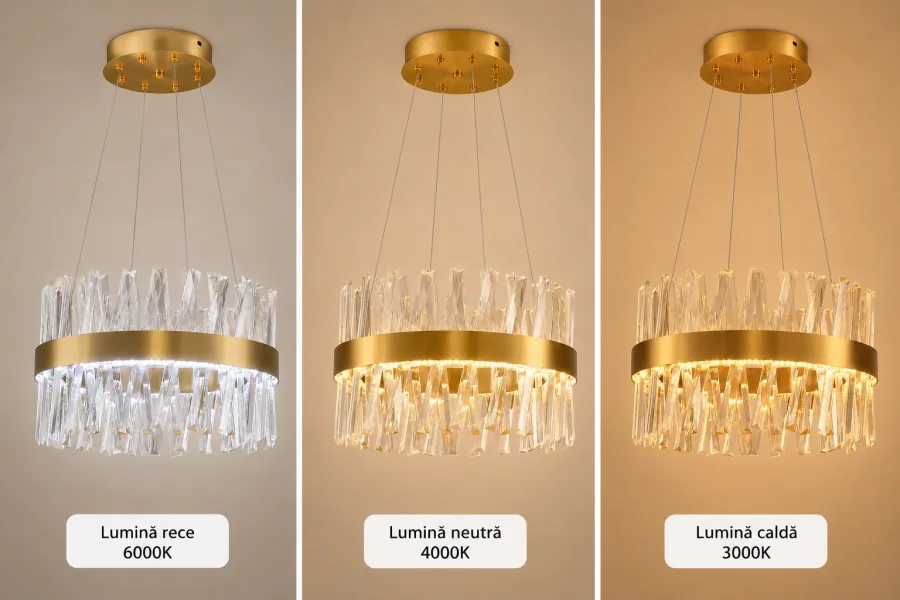 Belanova-lustra led cu cristale diam.40cm