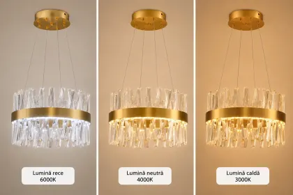Belanova-lustra led cu cristale diam.40cm