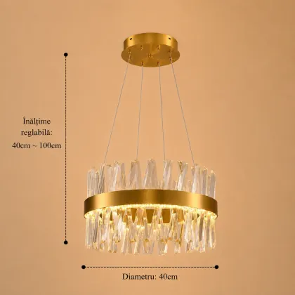 Belanova-lustra led cu cristale diam.40cm