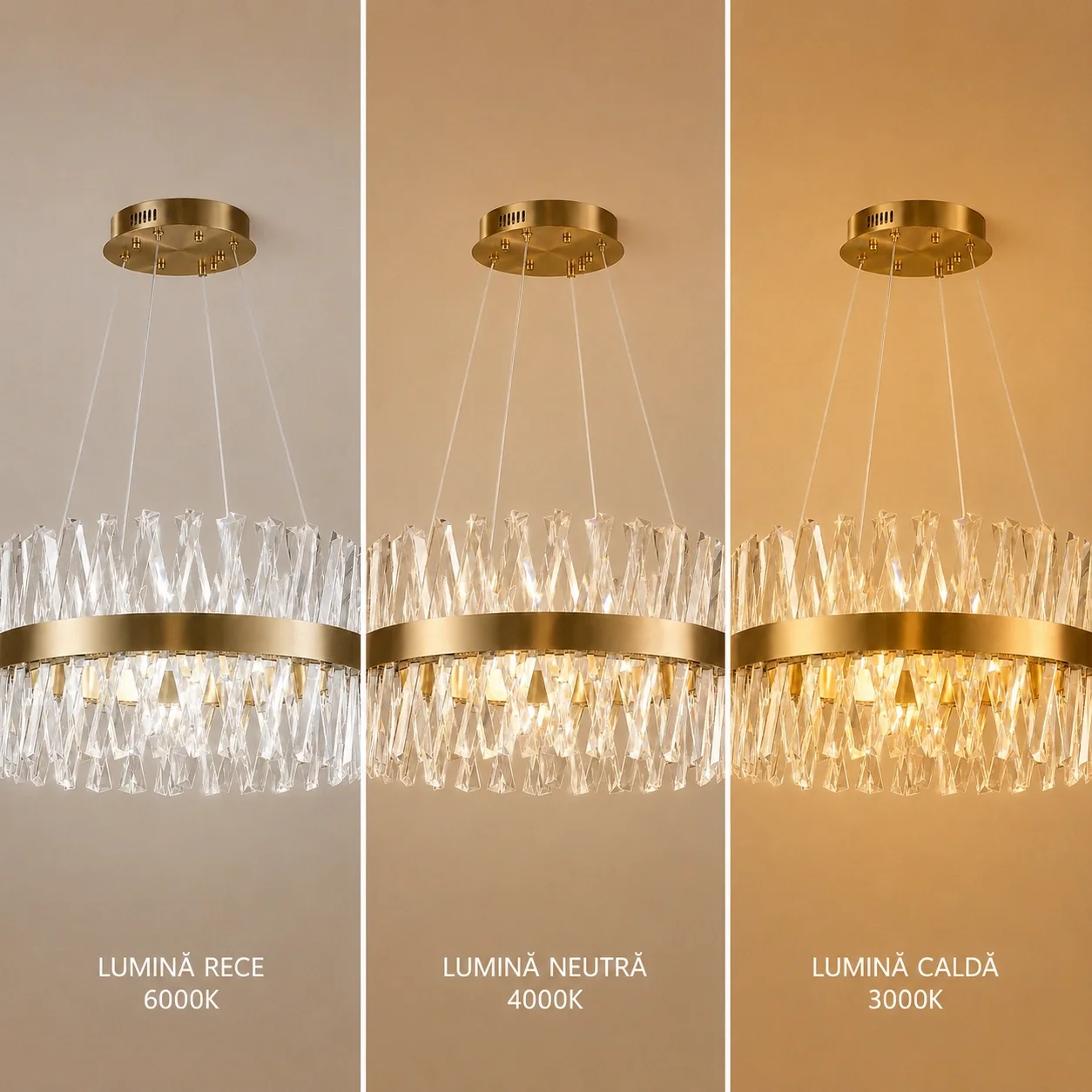 Belanova-lustra led cu cristale diam.50cm