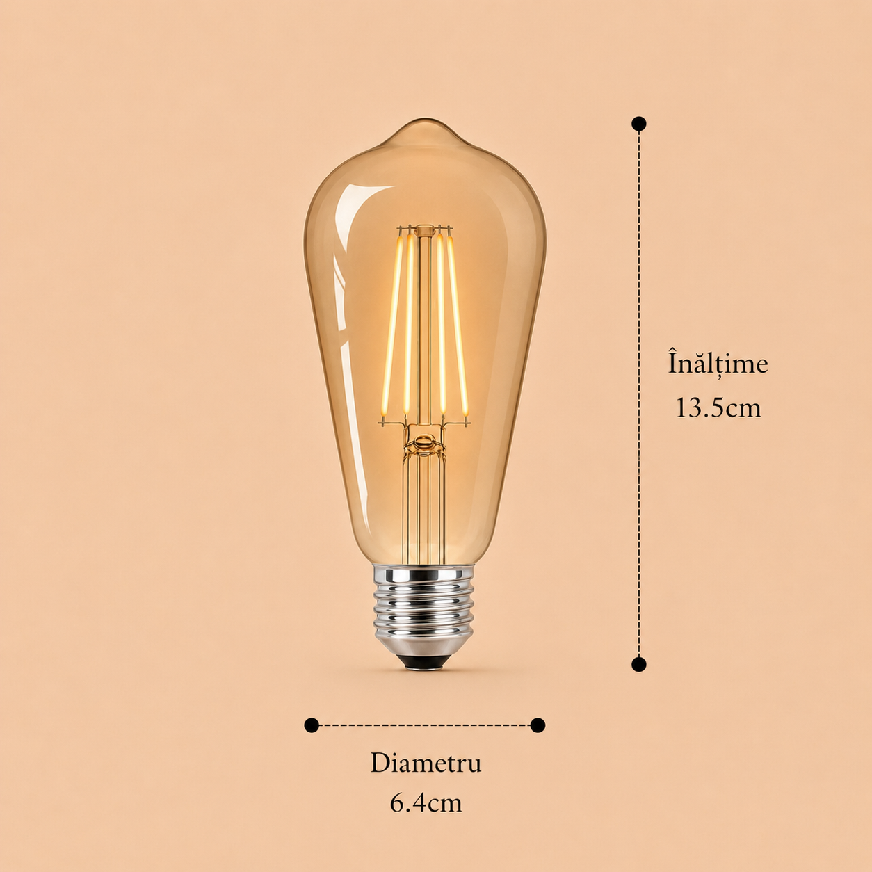 Bec Led Filament 7W E27 model st64