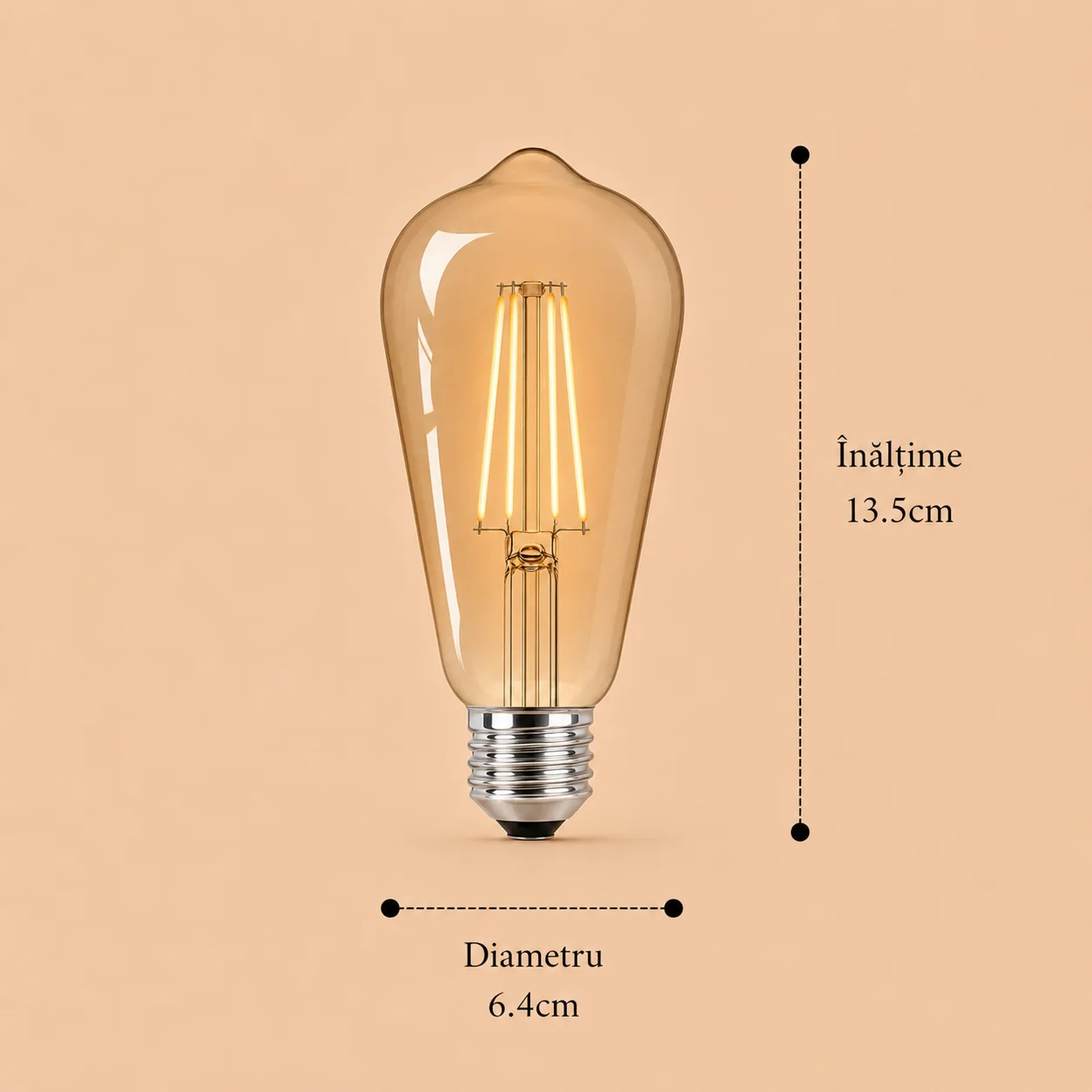 Bec Led Filament 7W E27 model st64