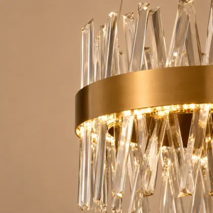 Belanova-lustra led Ovala cu cristale lungime 80cm