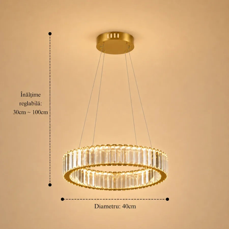 Auralis-lustra led cu cristale diam.40cm