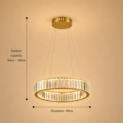 Auralis-lustra led cu cristale diam.40cm