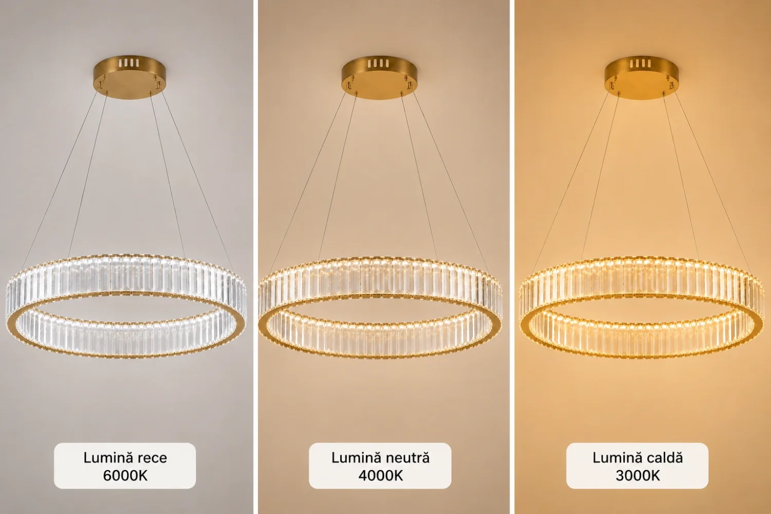 Auralis-lustra led cu cristale diam.60cm