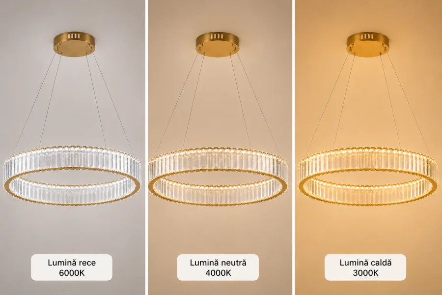 Auralis-lustra led cu cristale diam.60cm