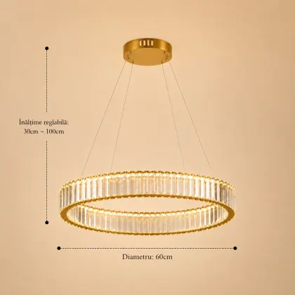 Auralis-lustra led cu cristale diam.60cm