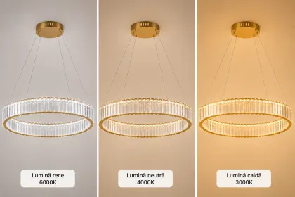 Auralis-lustra led cu cristale diam.60cm