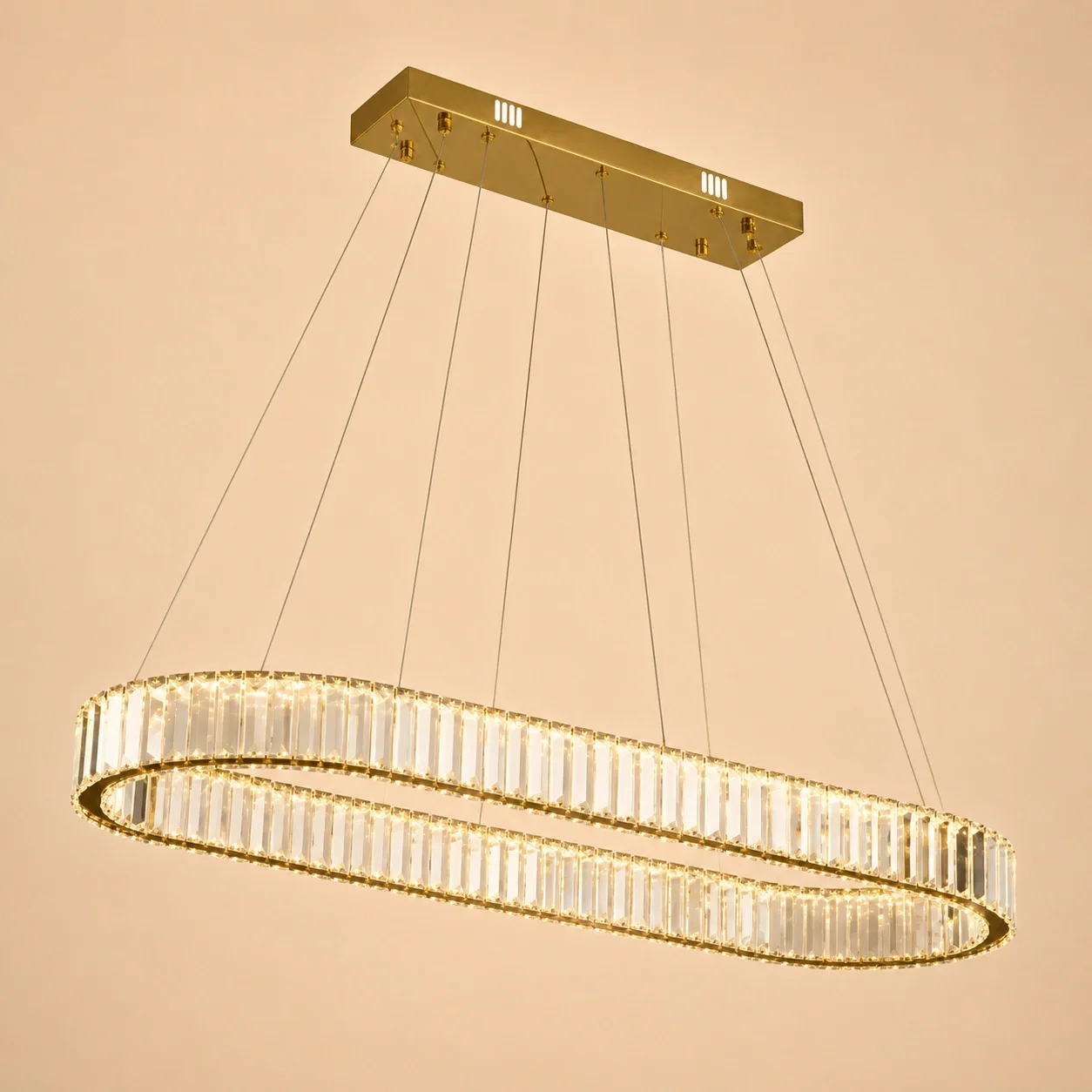 Auralis-lustra led Ovala cu cristale lungime 100cm