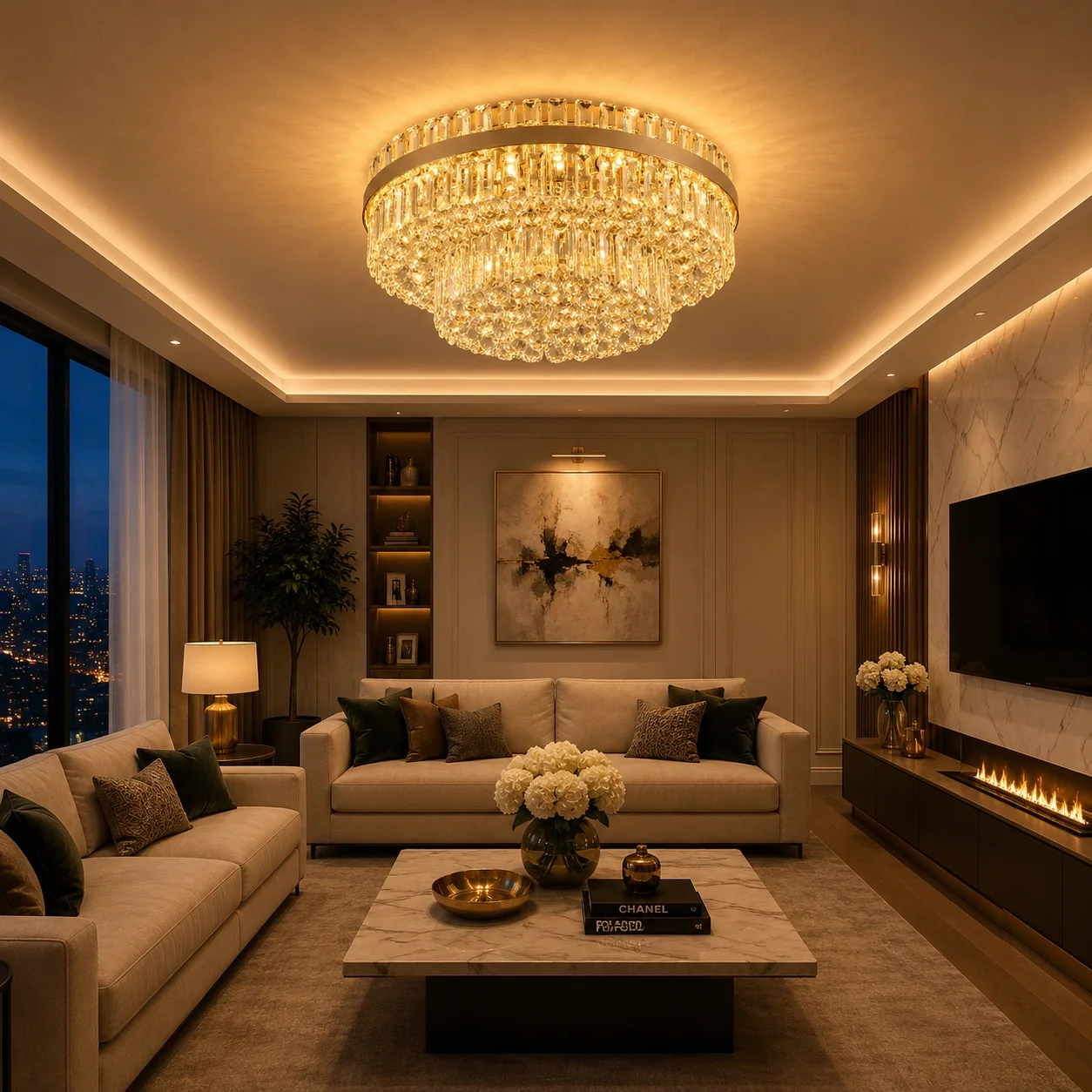 Bellevue-candelabru cu cristale 12 becuri