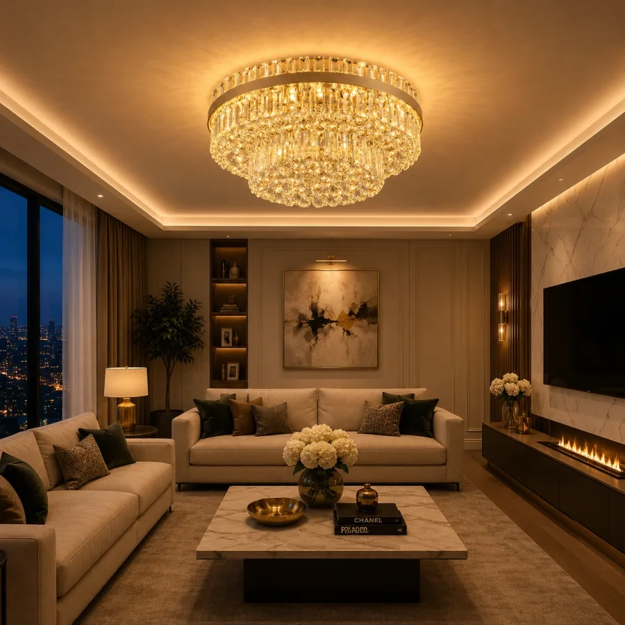 Bellevue-candelabru cu cristale 12 becuri