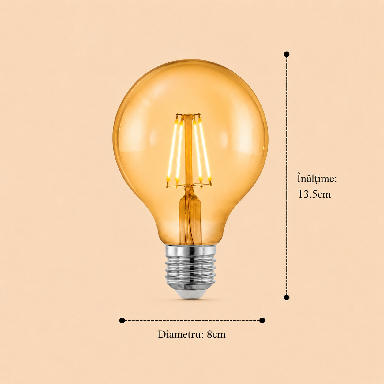Bec Led Filament 7W E27 model g80