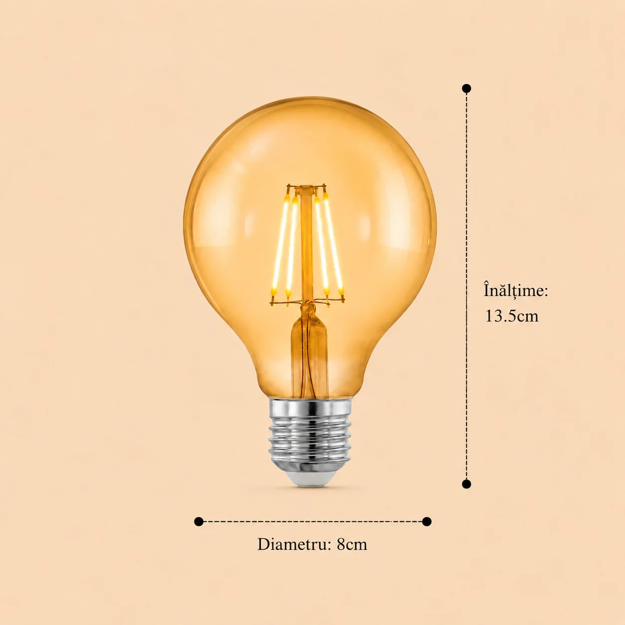 Bec Led Filament 7W E27 model g80