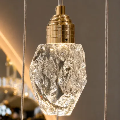 Luxoria-lustra led cu 5 prendule cristal tip diamant