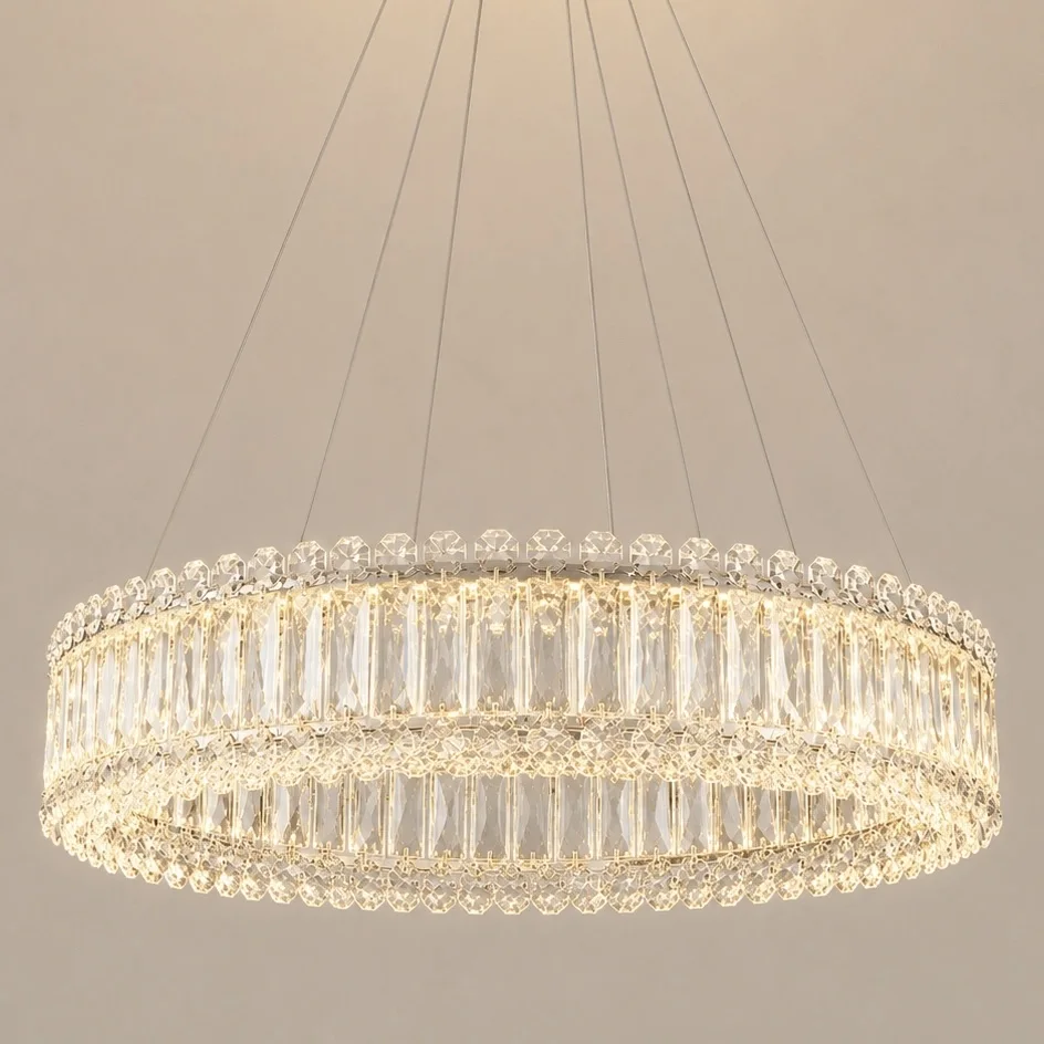 Miralux-lustra led eleganta cu cristale si telecomanda