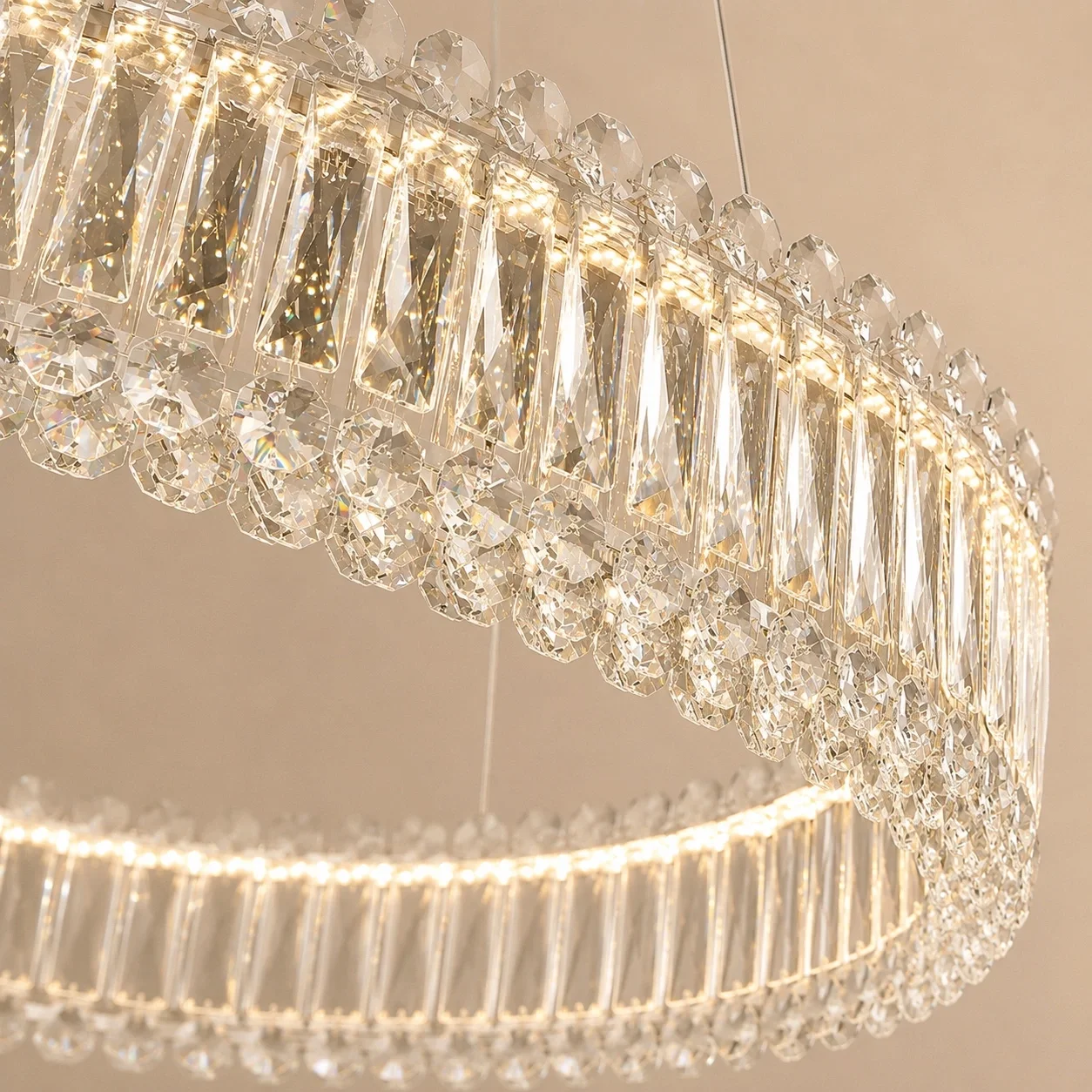 Miralux-lustra led eleganta cu cristale si telecomanda