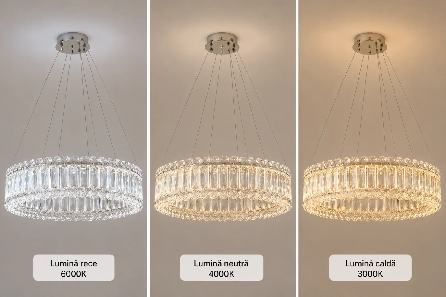 Miralux-lustra led eleganta cu cristale si telecomanda