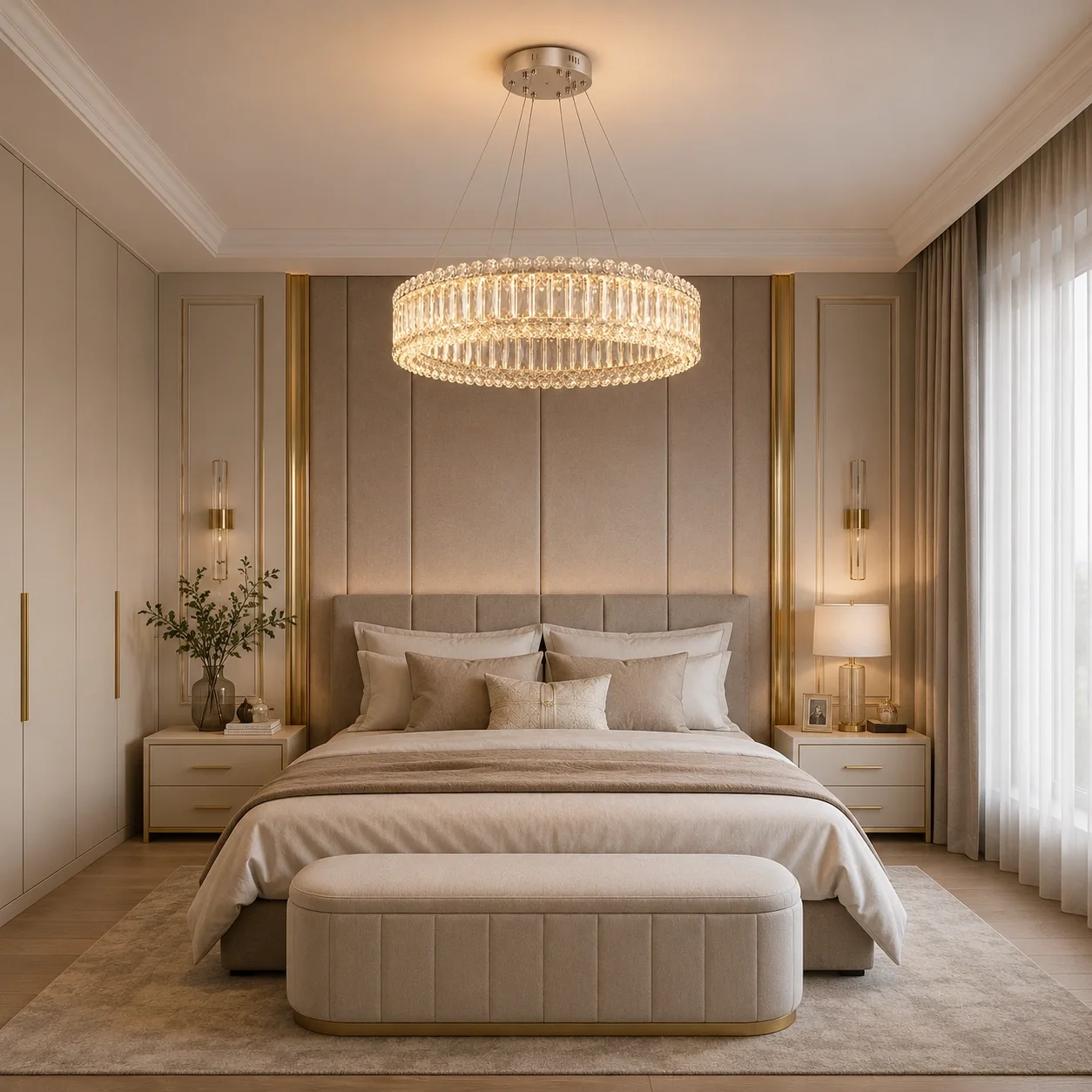 Miralux-lustra led eleganta cu cristale si telecomanda
