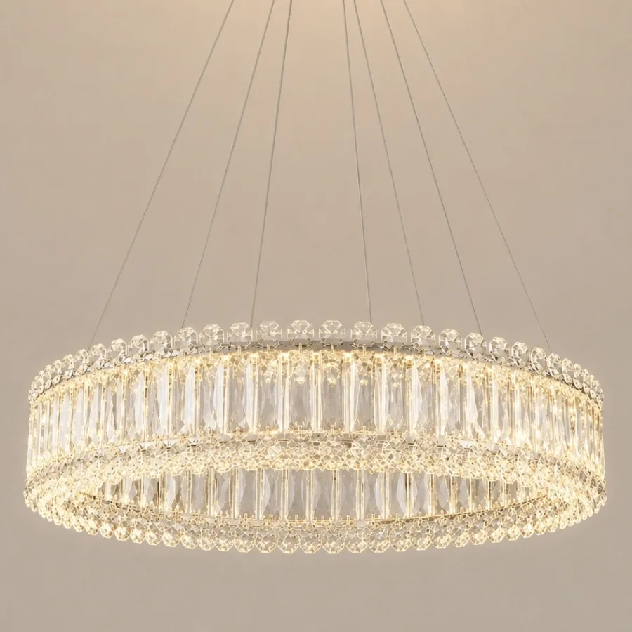 Miralux-lustra led eleganta cu cristale si telecomanda