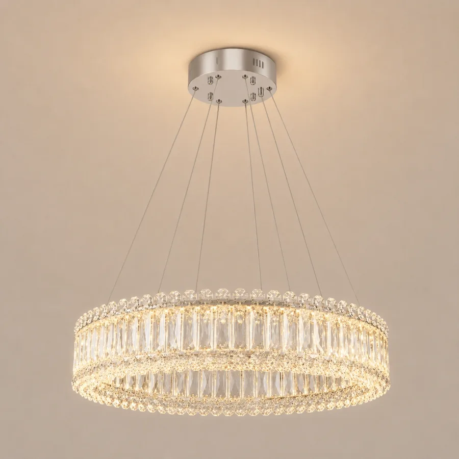 Miralux-lustra led eleganta cu cristale si telecomanda