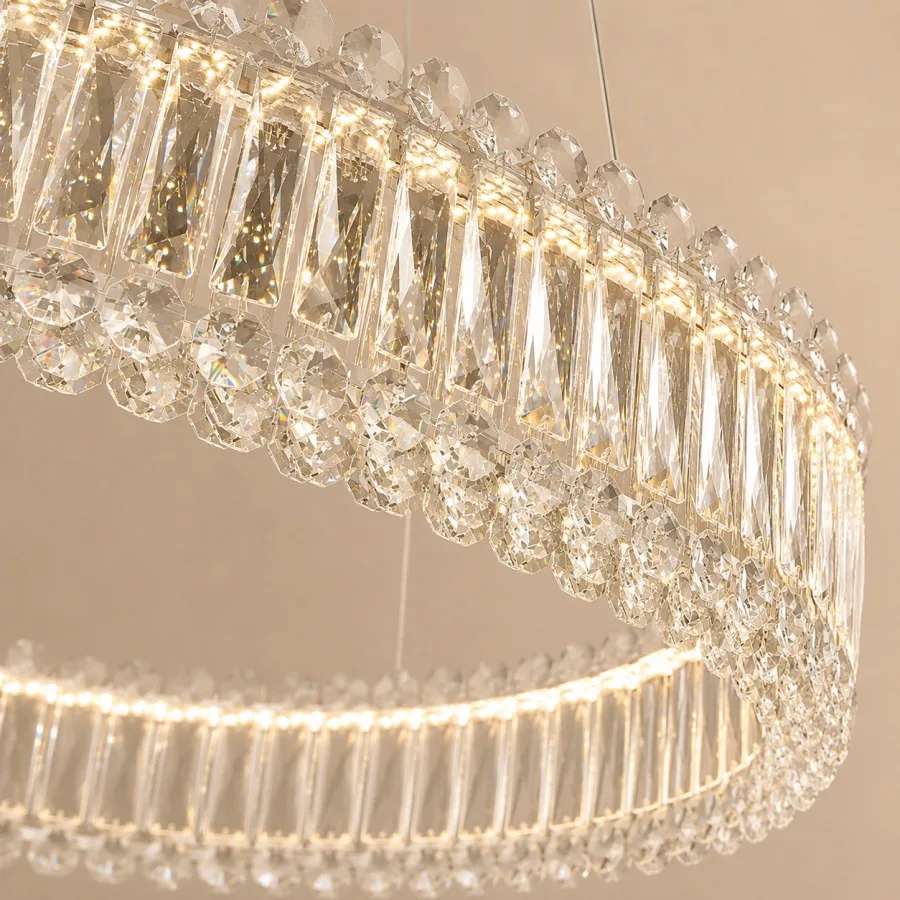 Miralux-lustra led eleganta cu cristale si telecomanda